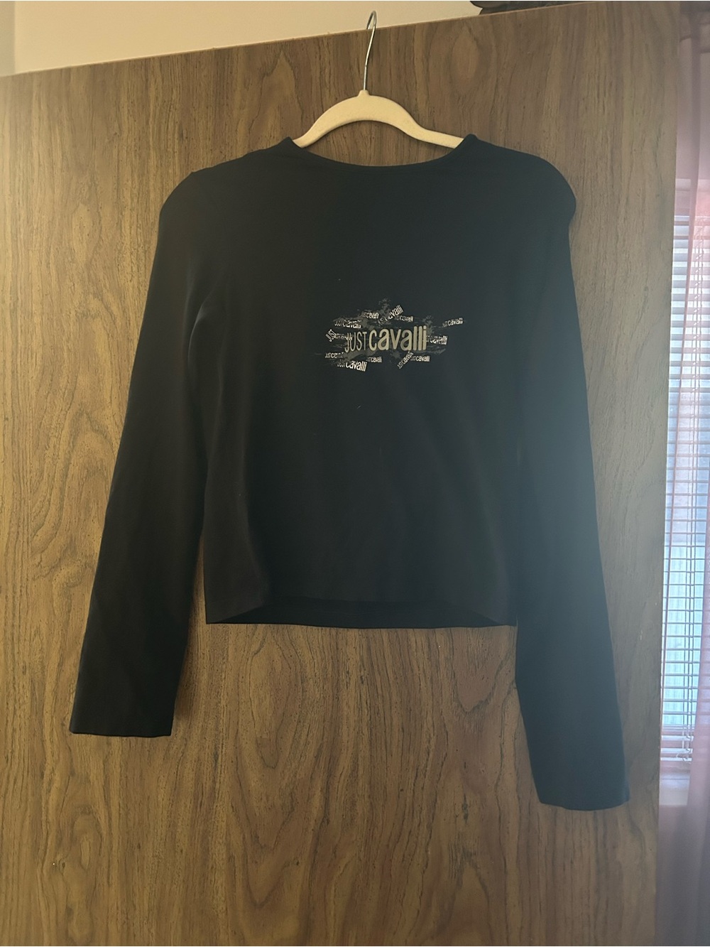 Just Cavalli Black Top with Gold Logo Tag